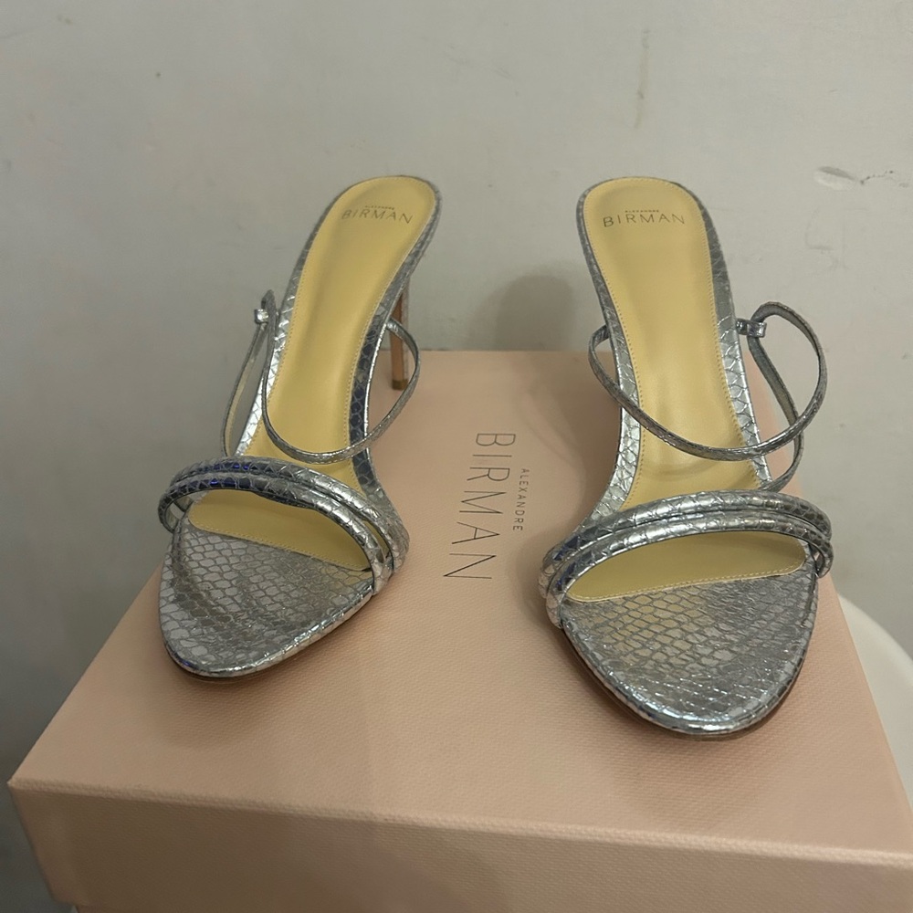 Alexandre Birman Silver Strappy Heels